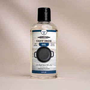 Clark's Cast Iron Oil Cleaning All Natural Coconut Extract Seasons Cast Iron New